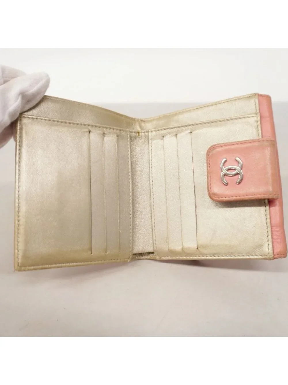 Chanel Wallet Icon Lambskin Pink Silver